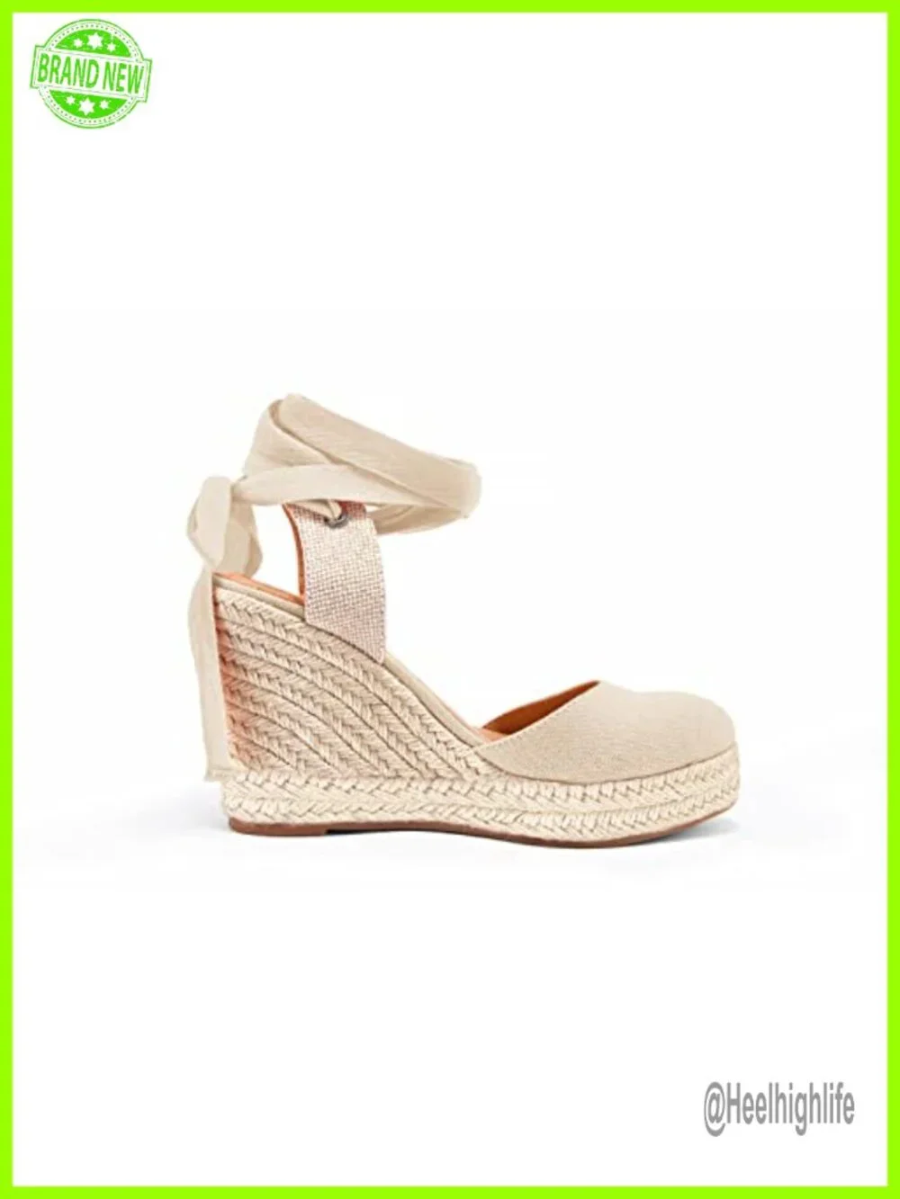 Espadrille Wedge Sandals Suede Faux Leather Lace Up Ankle Strappy Closed Toe
